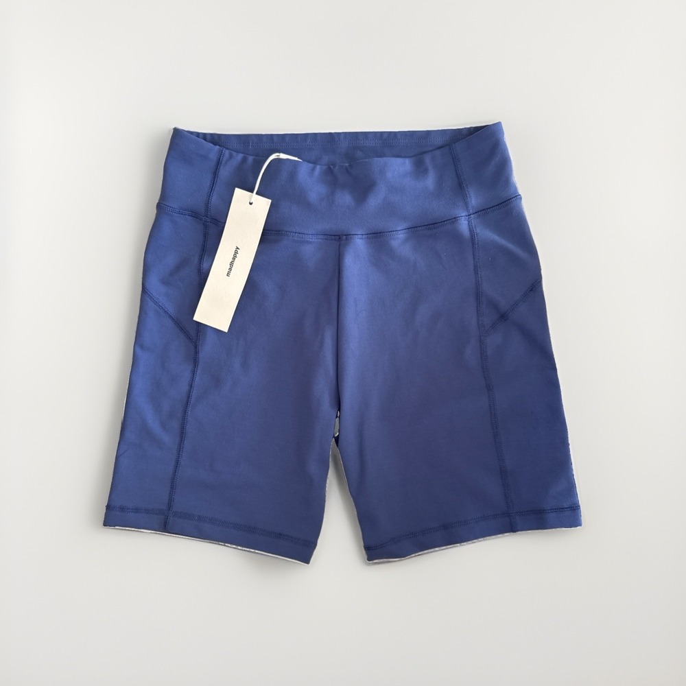 Madhappy Women's Active Biker Shorts Navy Blue High Rise NWT Size M